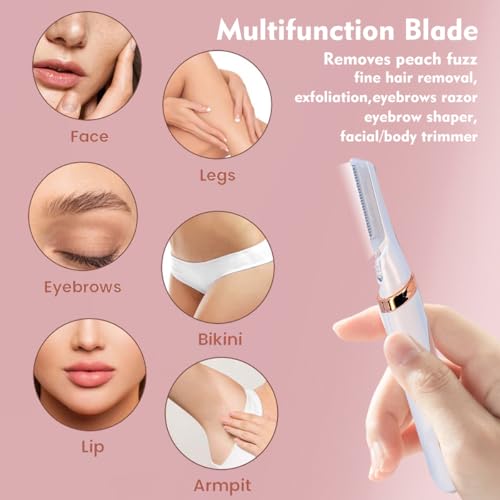 18 Pack Replacement Head for Finishing Touch Flawless Dermaplane Glo Sonic Facial Exfoliation Lighted, Dermaplane Refill Blades for Flawless Vibrating Dermaplane Razor,Safety Micro-guards for Skin