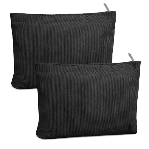 FITDON Black 2-Pack Makeup Bags for Women Travel Cosmetic Organizer Pouches