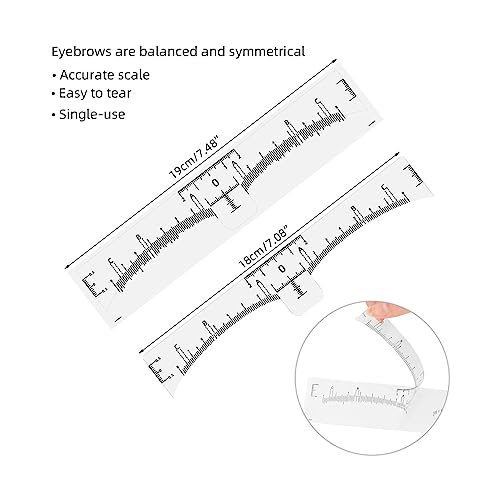 100pcs Disposable Eyebrow Ruler Stickers - Adhesive Microblading Guide