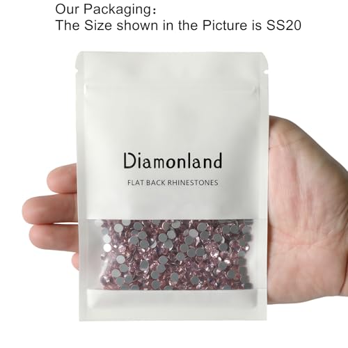 Diamonland Light Pink SS20 Flatback Rhinestones 1440pcs for Nail Art & Crafts