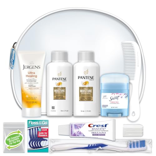 Deluxe 10-Piece TSA Compliant Travel Toiletry Kit for Women