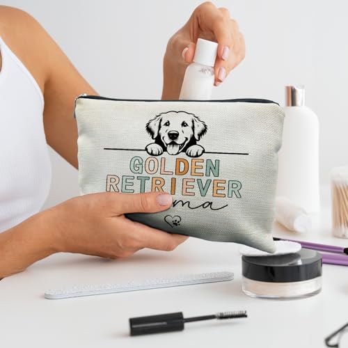 Golden Retriever Mom Makeup Bag for Women - Gift for Pet Loving Moms