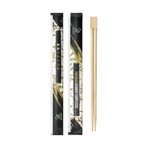 Soeos 100 Disposable Bamboo Chopsticks - 9 Inch, Eco-Friendly, Individually Wrapped