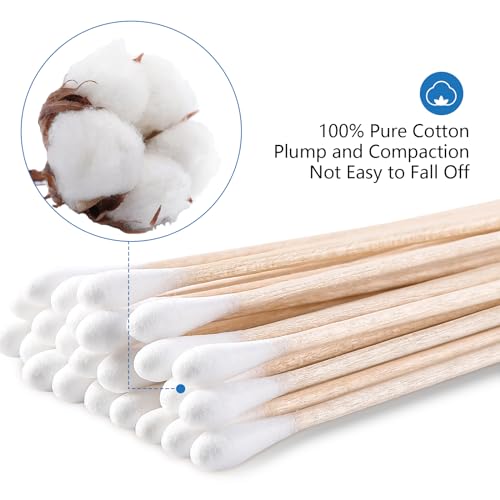JMU 6 Inch Sterile Cotton Swabs Pack of 200 - Medical Grade Applicators