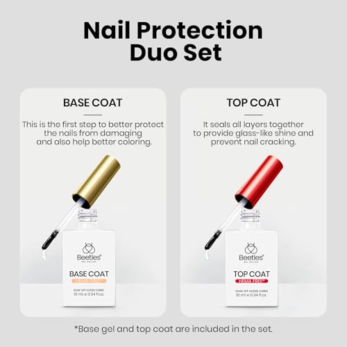 Beetles Black and White Gel Nail Polish Set - 4PC HEMA-Free Kit