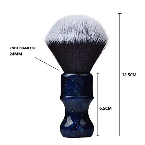 JEQUIL&CORENVEO Blue Synthetic Shaving Brush 24mm Dense Knot with Aesthetic Handle