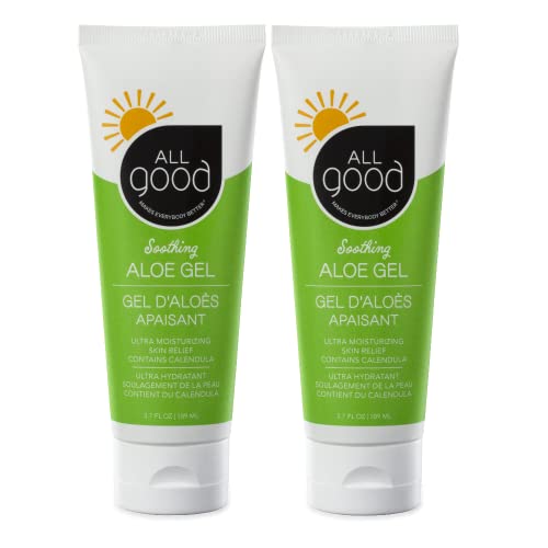 All Good Aloe Vera Gel - Organic Skin Relief & Hydration 3.7 oz (2-Pack)