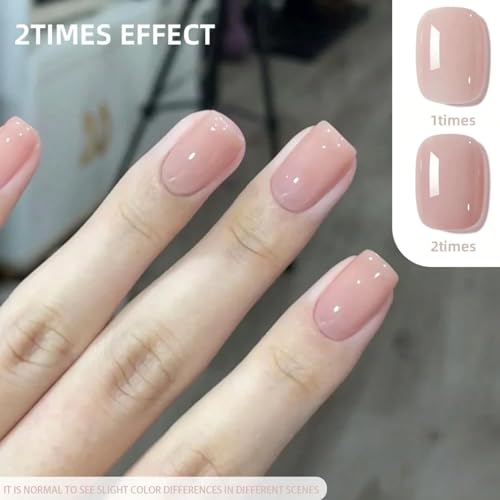 Ice Transparent Nude Gel Nail Polish - 15ml High Gloss Finish