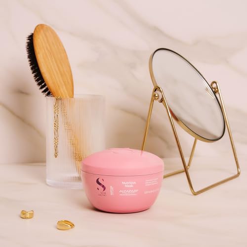 Alfaparf Milano Semi di Lino Moisture Hair Mask for Dry Hair and 15ml Cristalli Liquidi Hair Oil Serum Set- Moisturizing and Hydrating Deep Conditioning Mask - Smoothing and Shine Enhancing Oil