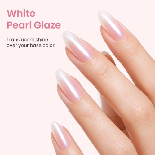 Beetles White Pearl Chrome Nail Powder C-White Pearl-1 1 Jar Gel & Nail Art