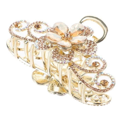 Ipetboom Vintage Rhinestone Hair Claw Clip - Large Alloy Hair Accessory with Pins, Pack of 1