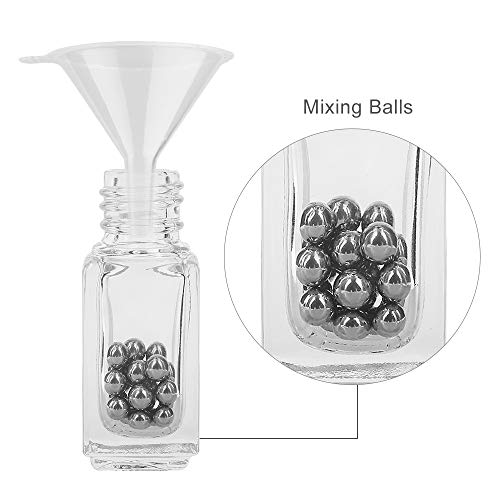GTHER 20PCS 5ML White Glass Nail Polish Bottles with Brush, Funnel & Mixing Balls