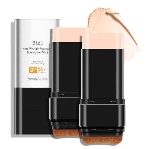 Light 3-in-1 Anti-Wrinkle Foundation Stick SPF 50+ with Brush - 2 PCS