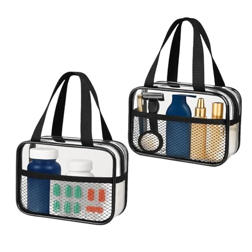 XEWEA TSA Approved Clear Travel Toiletry Bags - 2 Pack