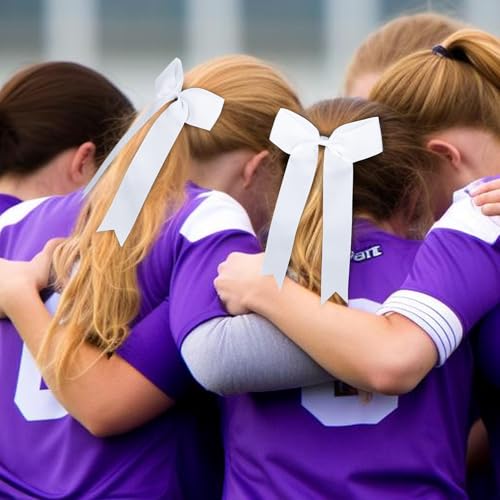 CEELGON 20-Pack Collegiate Cheer Bows - 5.5" x 9" Grosgrain Hair Elastics