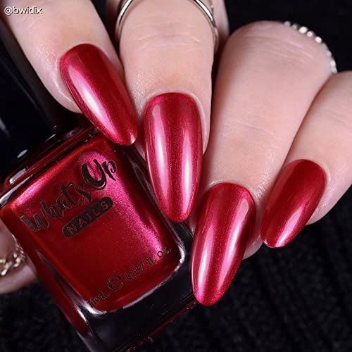 Whats Up Nails Cherry-bration Nail Polish - Metallic Red 0.37 fl oz, 21 Free, Cruelty Free, Vegan