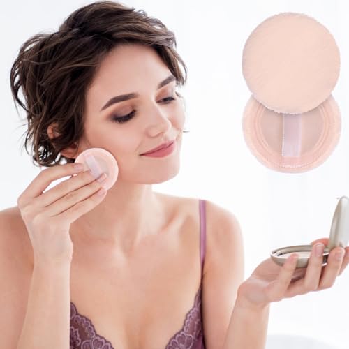 12 Velour Makeup Powder Puffs - 2.36 Inch Soft Face Pads