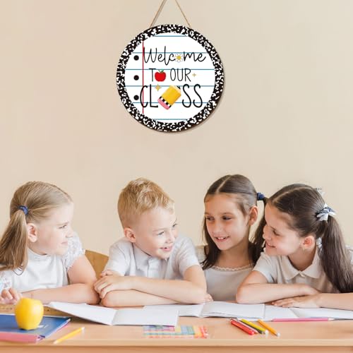 Welcome to Our Class Wooden Hanging Sign - Back to School Decor