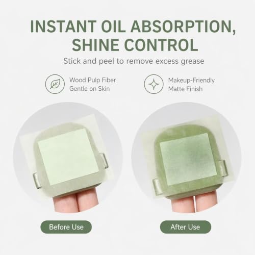 MINXUEYEN Oil Blotting Sheets for Face, 300 Sheets, Portable Matte Shine Control