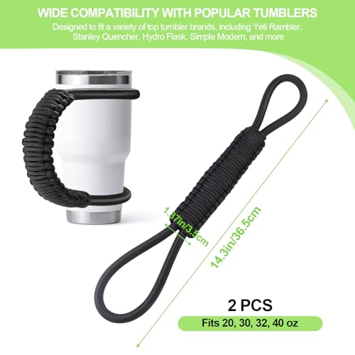 Universal Paracord Handle for Yeti, RTIC, Ozark Tumblers - 2 Pcs