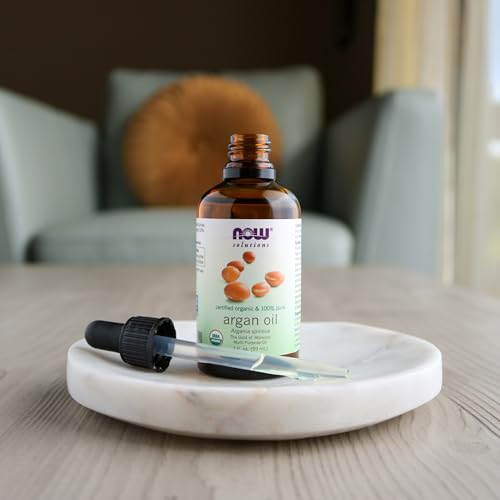 NOW Organic Argan Oil Unscented 2oz - Multi-Purpose Skin, Hair, Nail Oil