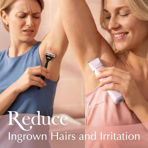 Risina Bikini Trimmer for Women - Painless Electric Razors for Silk Skin,Cordless Body Shaver with Ceramic Blade, Replaceable Lady Razor, IPX7 Waterproof & Easy Cleaning, Birthday Gifts for Women