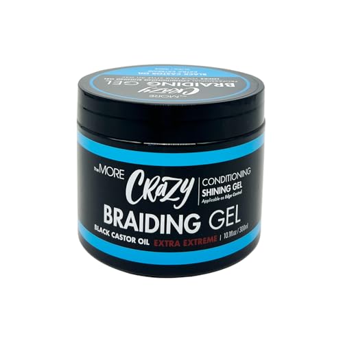 The MORE Crazy Braiding Gel - Extreme Hold, Nourishes Hair & Promotes Growth, 10.1 Fl Oz