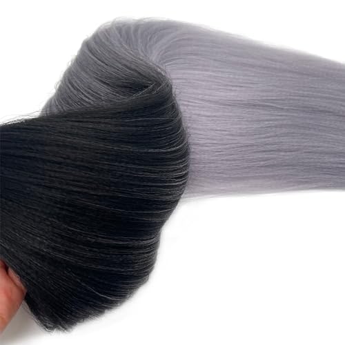 SIXERSI 26 Inch Grey Ombre Pre Stretched Braiding Hair Extensions Pack of 8 for Knotless Braid Styles