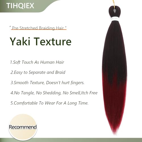TBUG 30 Inch Pre Stretched Braiding Hair - 8 Packs Natural Yaki Texture