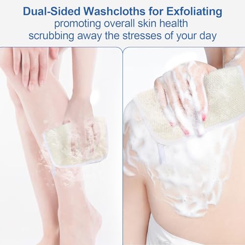GigaGround Exfoliating Washcloths - 3 Pack Dual-Sided Scrubber