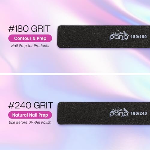 PANA Jumbo Double-Sided Nail Files - 10 Pack, 180/180 Grit