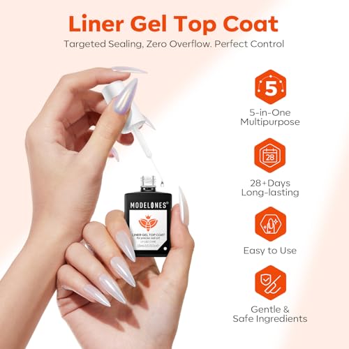 Modelones No Wipe Gel Top Coat - High Gloss & Strong Adhesion