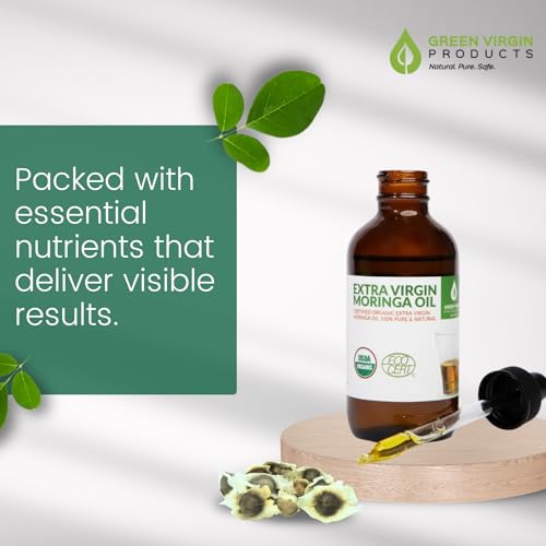 Green Virgin Products Cold Pressed Extra Virgin Moringa Oil, 1 Fl Oz
