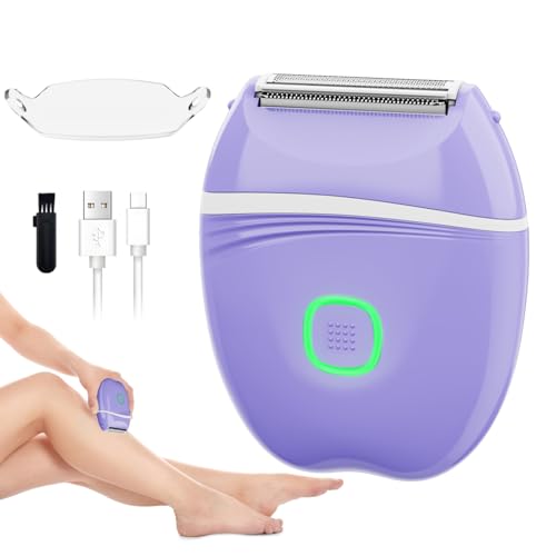 Women Electric Shaver, Wet and Dry Bikini Trimmer for Women, Rechargeable Electric Razor for Legs, Face, Arm, Underarm, Bikini Area