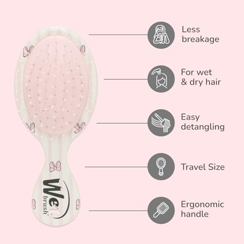 Wet Brush Hello Disney Minnie Mouse Mini Detangler - Pain-Free Travel Hair Brush for All Hair Types