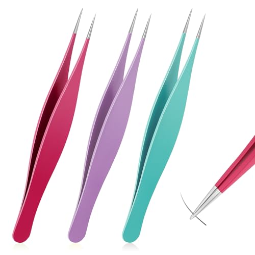 3 Pcs Precision Ingrown Hair Tweezers Set - Fine Point Tip