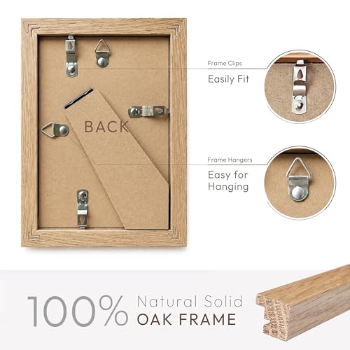 Natural Oak 4x6 Picture Frame Set of 2 with Mat for 3x5