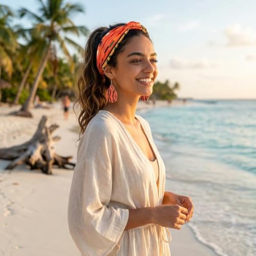 African Head Wraps and Earrings Set - 8PCS Boho Accessories for Women