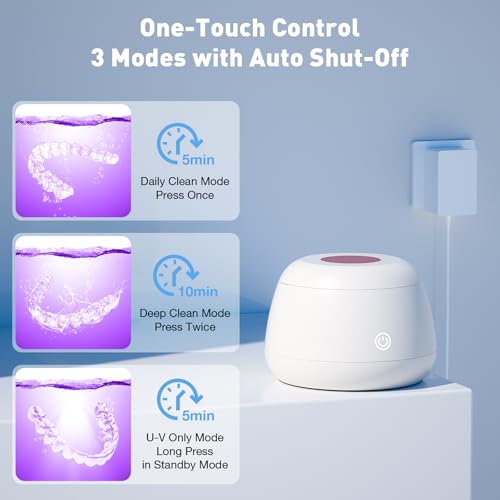 Etegow Ultrasonic Retainer Cleaner Machine - 200ML Portable & Quiet