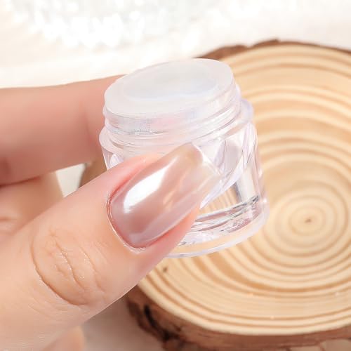 2 Pcs White Pearl Chrome Nail Powder for Glazed Donut Nails