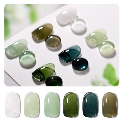 GAOY Sheer Gel Nail Polish Set - 6 Colors including Emerald Green
