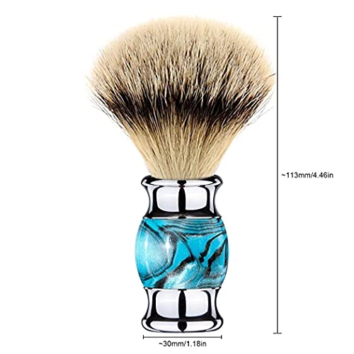 Grandslam Pure Badger Hair Shaving Brush - Ergonomic Blue Resin Handle