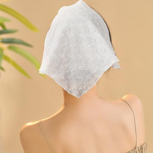 White Bandana Headband for Women - Adjustable Hair Scarf