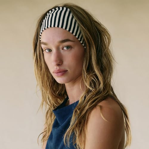 Fszsaa 4-Pack Stretchy Striped Headbands for Women – Yoga & Daily Wear