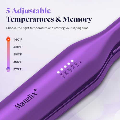 Manelix 0.3-Inch Mini Flat Iron for Short Hair, 2-in-1 Hair Straightener