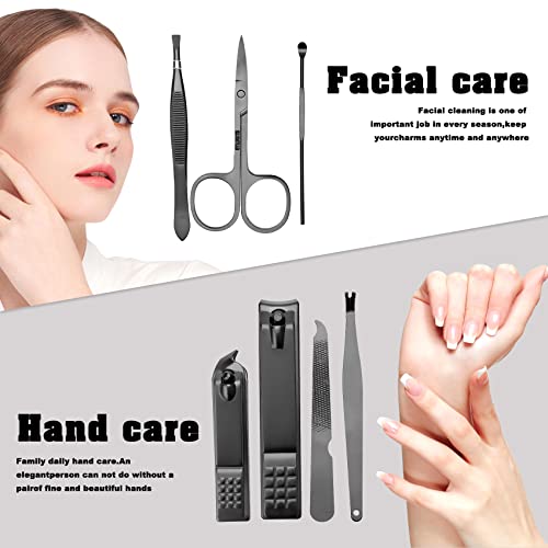 7-in-1 Travel Manicure Set with Case - Stainless Steel Grooming Kit