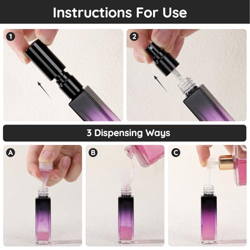 Segbeauty 10ml Refillable Perfume Atomizer Set - 10 Pack Travel Bottles
