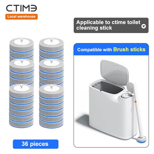 CTIME 36 Replacement Toilet Brush Heads - Value Refill Pack