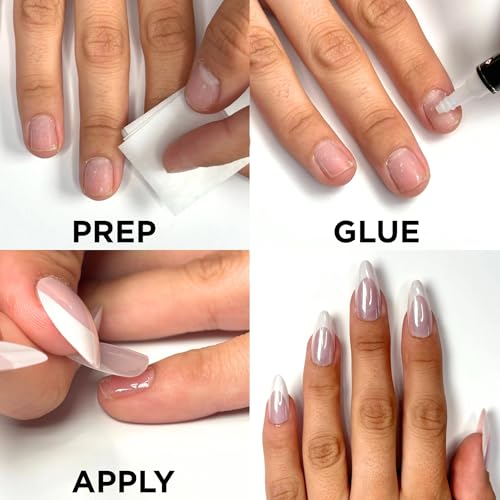 HAPPY HOUR Short Round Press-On Nails - Bright Orange-Red Glossy Finish