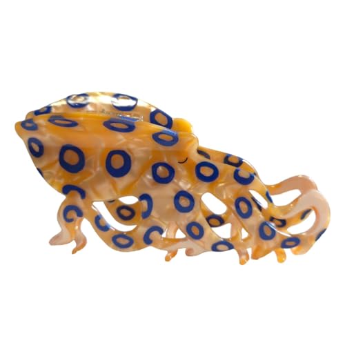 Blue-Ringed Octopus Hair Claw Clip - Durable Cellulose Acetate Accessory